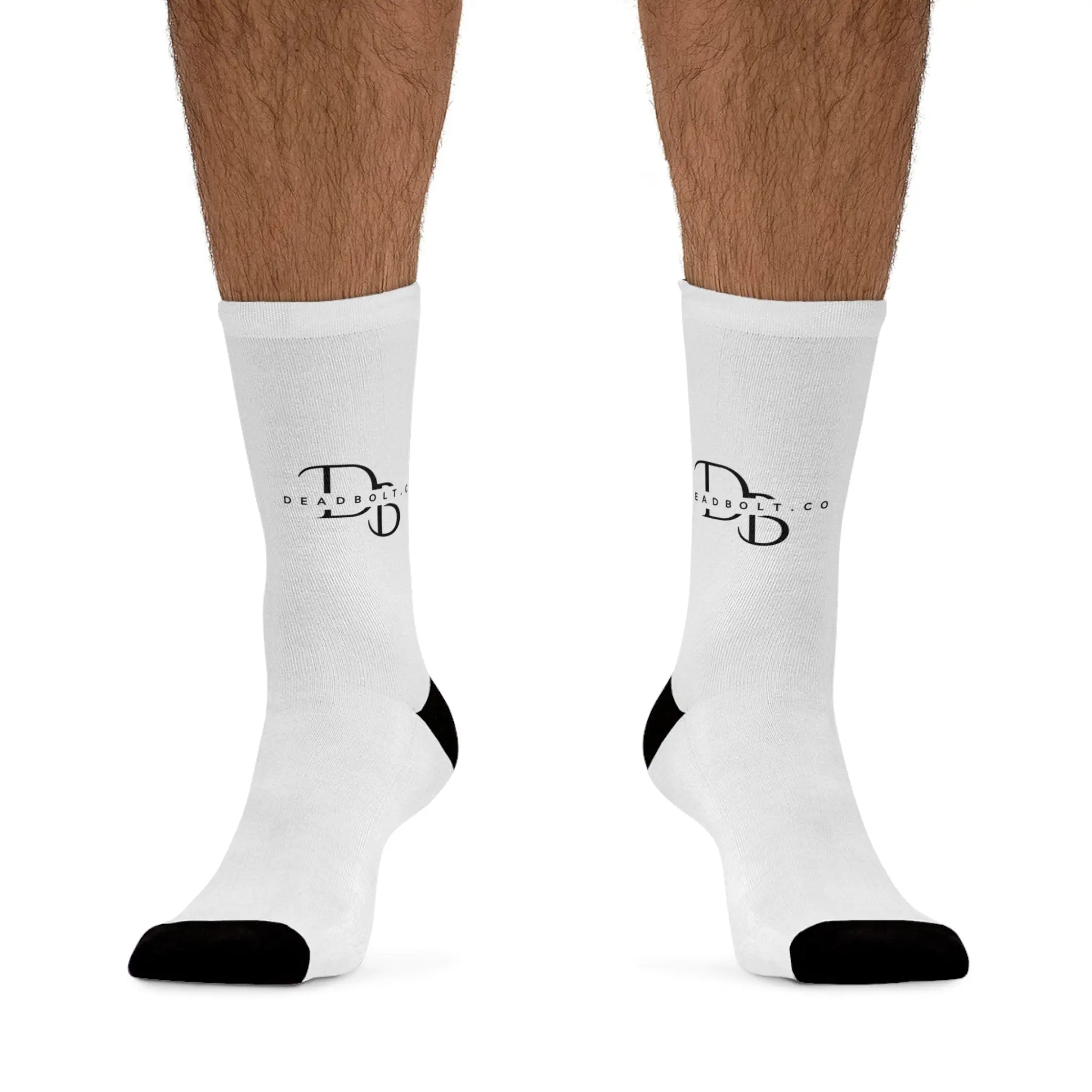 Deadbolt White Poly Socks Printify