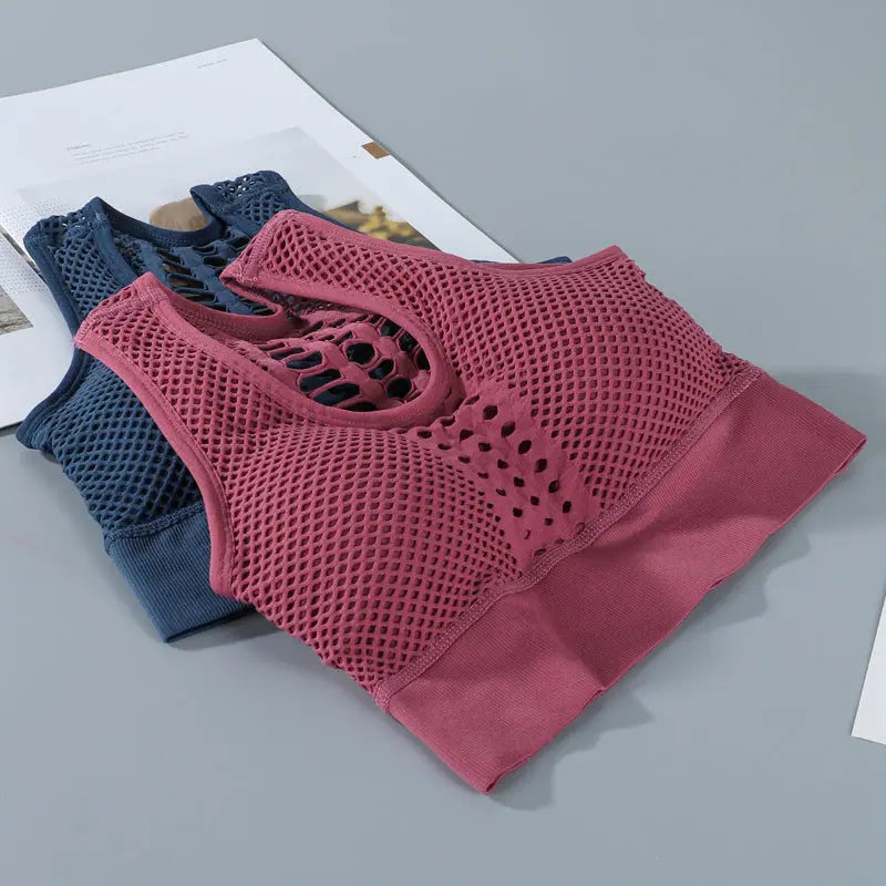 Women Sports Bra Sexy Brathable Mesh Sports Top Deadbolt Apparel & Gifts Co.