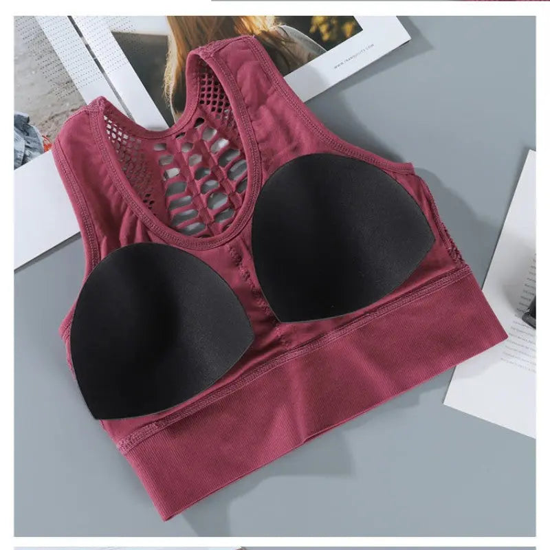 Women Sports Bra Sexy Brathable Mesh Sports Top Deadbolt Apparel & Gifts Co.